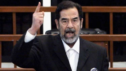 عبارة عن صدام حسين تتسبب في استنفار أجهزة الأمن الكويتية!
