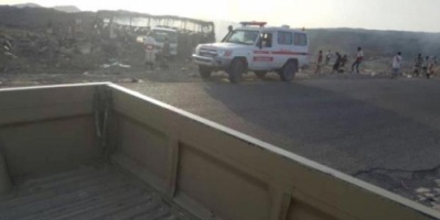سقوط 44 ببن قتيل وجريح جراء احتراق حافلة نقل جماعي لحجاج في أبين