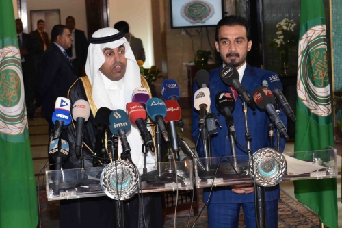 رئيسا البرلمان العربي والعراقي يتفقان على ضرورة توحيد الجهود العربية لإعادة إعمار العراق وحل الخلافات بالمنطقة