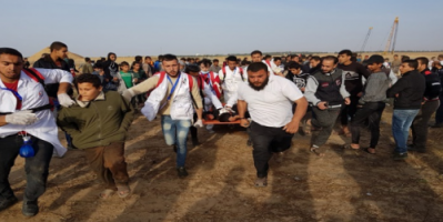 #فلسطين : إصابة 60 شخصا في الجمعة الـ56 لمسيرة العودة شرق #غزة