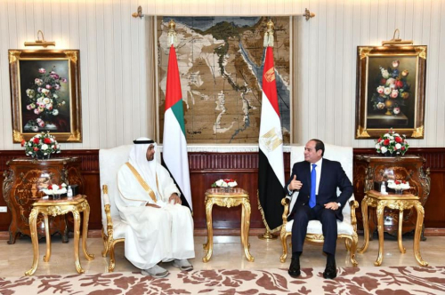 الرئيس السيسي لابن زايد: موقفنا من أمن الخليج ثابت