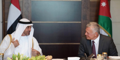 الملك عبدالله يستقبل محمد بن زايد ويبحثان العلاقات الثنائية والقضية الفلسطينية