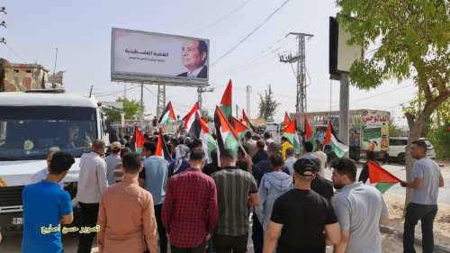 صور الرئيس عبدالفتاح السيسي وأعلام مصر تزين شوارع غزة