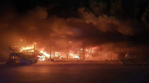 حريق في قاعدة الإمام علي الجوية جنوبي العراق