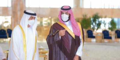 الأمير محمد بن سلمان يستقبل ولي عهد أبوظبي محمد بن زايد في الرياض 