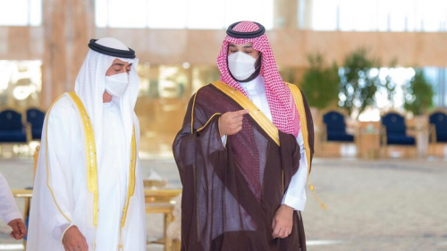 الأمير محمد بن سلمان يستقبل ولي عهد أبوظبي محمد بن زايد في الرياض 