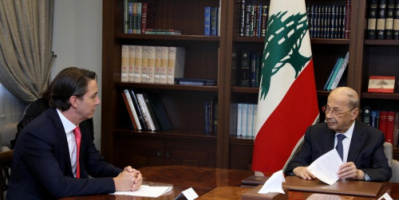 الرئيس اللبناني يلتقي الوسيط الأمريكي لترسيم الحدود مع إسرائيل
