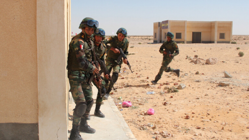 الجيش المصري يجهز قواته بريا وجويا