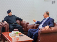 وزير النقل يبحث مع اللواء شلال شايع سبل التعاون المشترك بين الوزارة وجهاز مكافحة الإرهاب