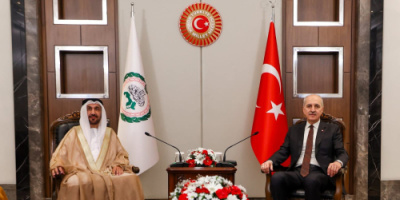 رئيس البرلمان التركي يستقبل رئيس البرلمان العربي ويتفقان على مسارات مشتركة لتعزيز العلاقات البرلمانية العربية التركية