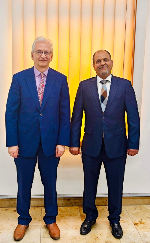 اللواء شلال شايع يبحث مع السفير الألماني تعزيز التعاون في مكافحة الإرهاب ويدعو إلى موقف حازم تجاه الحوثيين